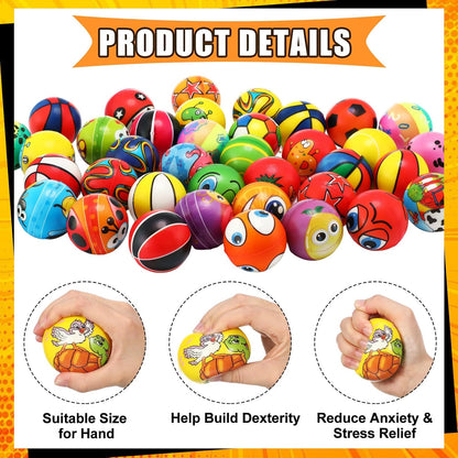 Shappy Mini Foam Balls Bulk 2.5 Inch for Party Favors, 204 Pcs, Stylish