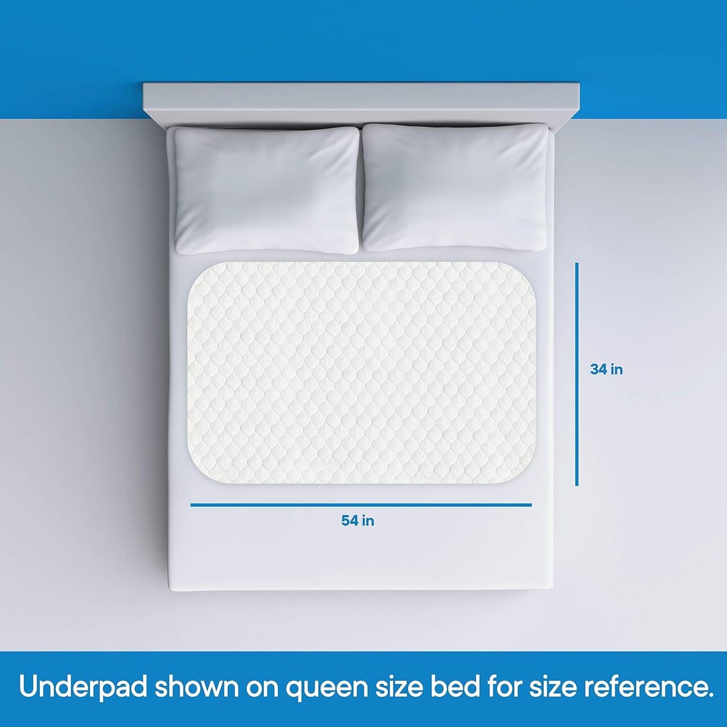 RMS Ultra Soft 4-Layer Washable and Reusable Incontinence Bed Pad - Waterproof Bed Pads, 34"X36"