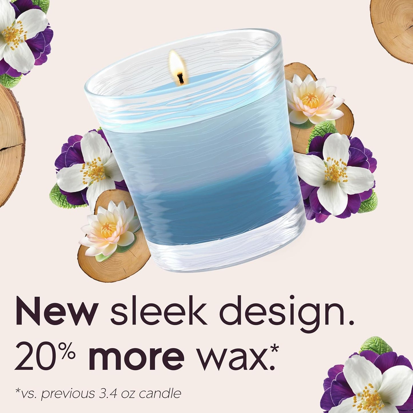 Glade 1-Wick Scented Candle Jar, Clean Linen, Air Freshener Infused with Essential Oils, 4.08 Oz, 2 Count