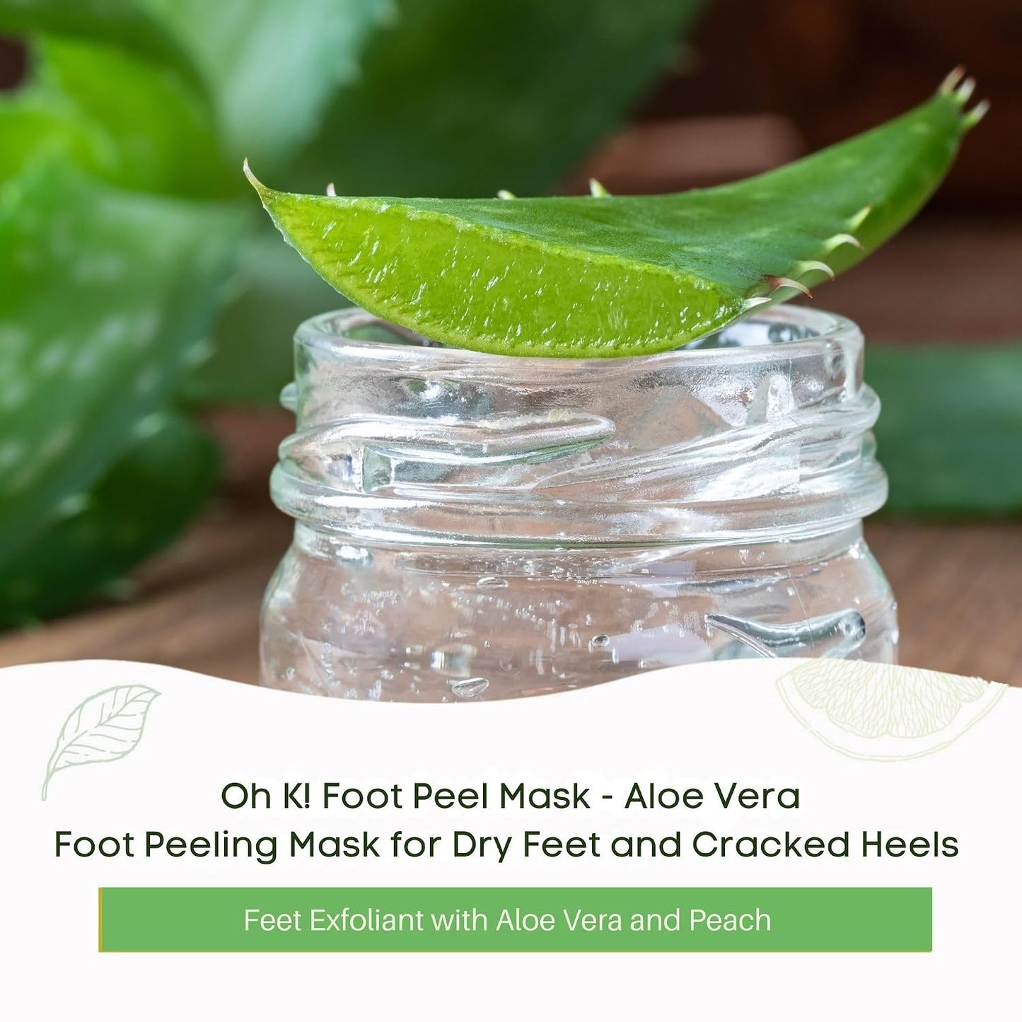Oh K! Foot Peel Mask - Pomegranate - Foot Peeling Mask for Dry Feet and Cracked Heels - Feet Exfoliant with Pomegranate and Coconut Oil - 1 Pair