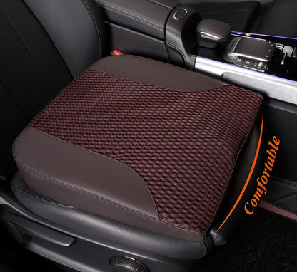 kingphenix Premium Car Seat Cushion, Memory Foam Driver Seat Cushion to Improve Driving View- Coccyx & Lower Back Pain Relief - Seat Cushion for Car, Truck, Office Chair (Leather Black)
