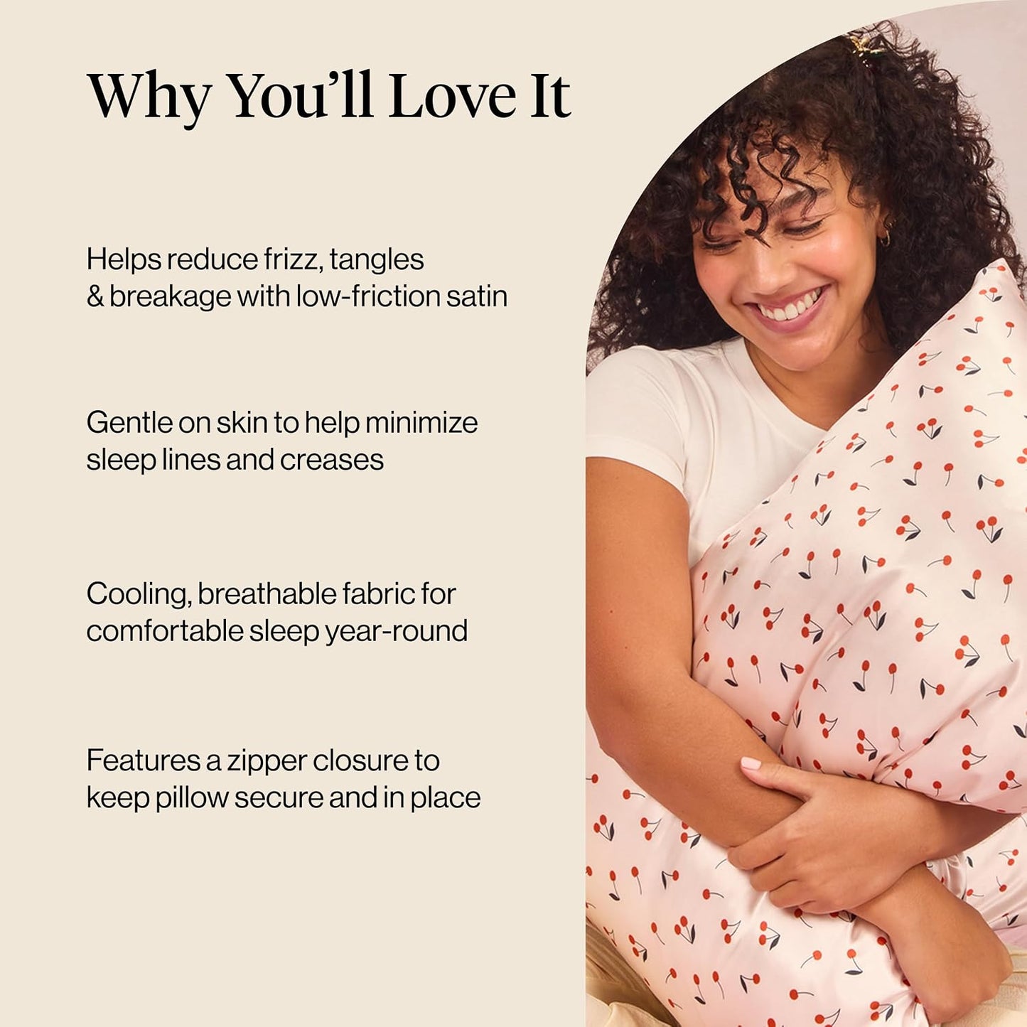 Kitsch Satin Pillowcase with Zipper for Hair & Skin - Softer Than Silk Pillow Cases, Smooth Cooling Satin Pillow Case, Wrinkle-Free, Machine Washable - Pillow Cases Standard Size (19x26) - Blush