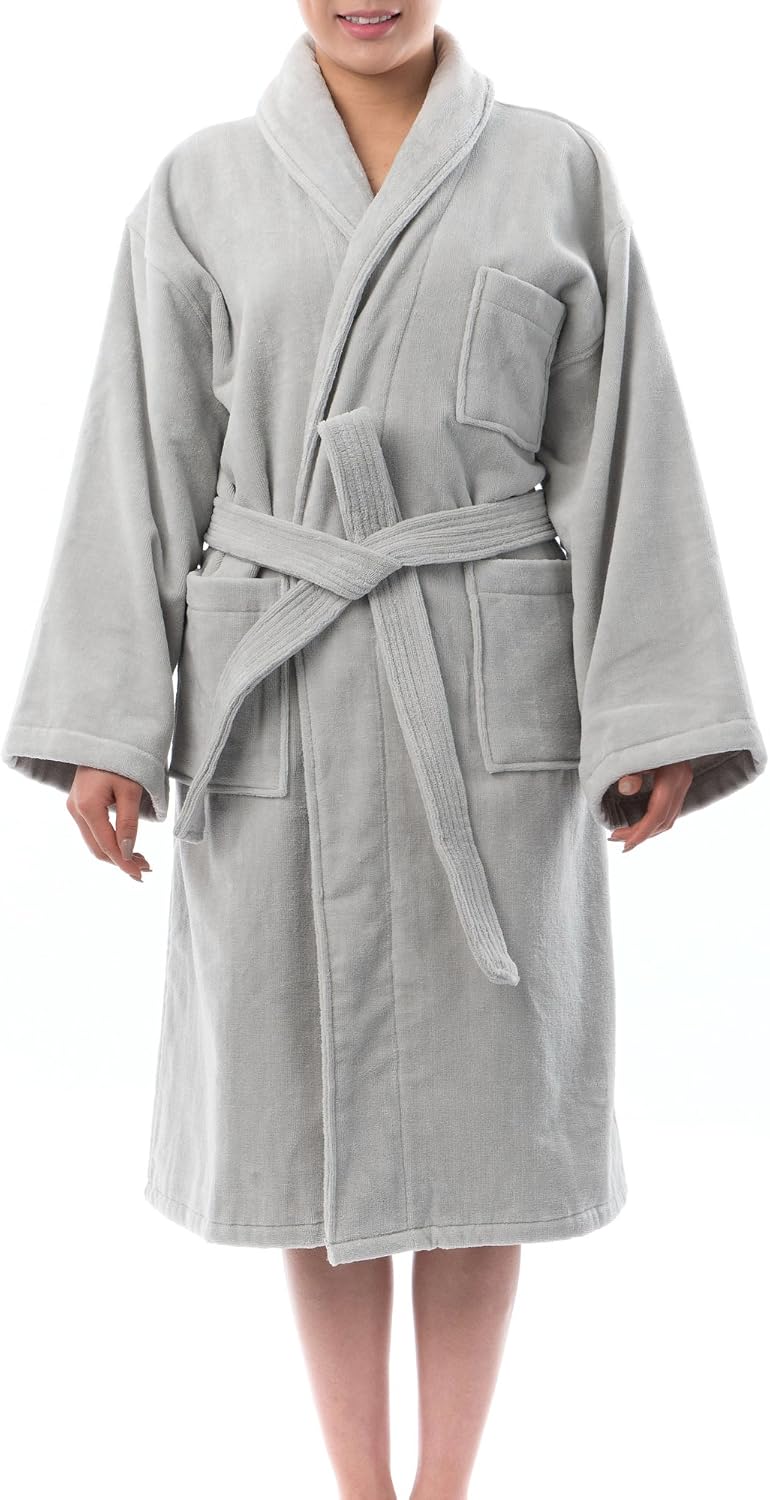 Alpine Swiss Blair Womens Cotton Terry Cloth Bathrobe Shawl Collar Velour Spa Robe