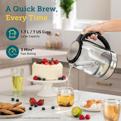 Cosori Electric Kettle, No Plastic Contact with Water, 1.7L, White