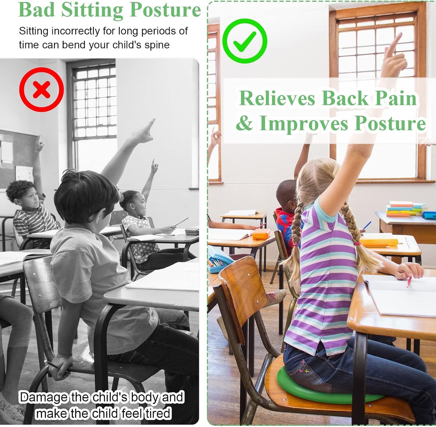 10 Pcs Wobble Cushion Wiggle Seat for Sensory Kid Flexible Seating Promotes Active Learning Improves Student Productivity Stability Inflated Balance Disc Pad with Air Pump for Classroom