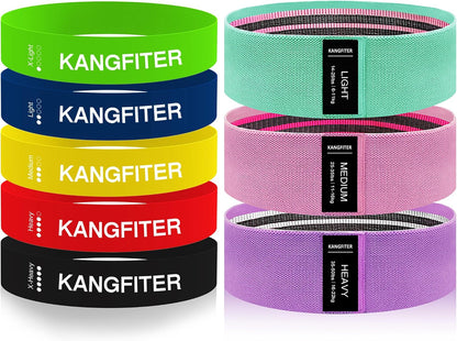 KANGFITER Non-Slip Fabric Resistance Bands for Working Out 3 Levels