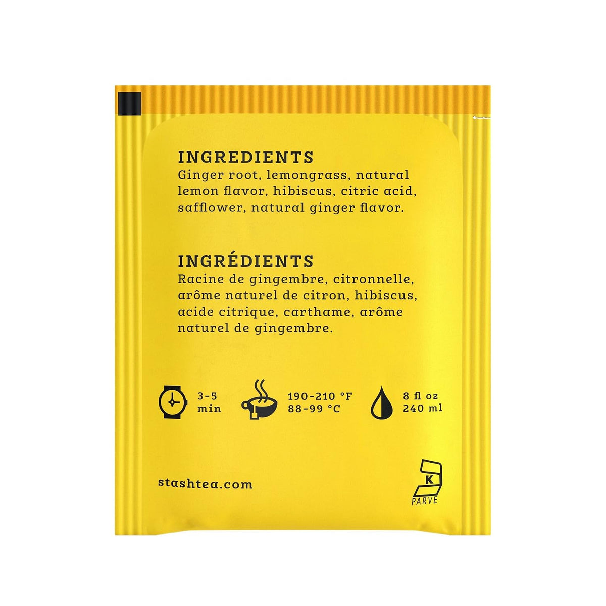 Stash Tea Lemon Ginger Herbal Tea - Naturally Caffeine Free, Non-GMO Project Verified Premium Tea with No Artificial Ingredients, 100 Count (BULK PACKAGING)