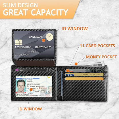 Smart Tracker Wallet for Men,Compatible with Android and Ios, Mens Wallet GPS Tracker Card Holder With Men Gift for Christmas. (Carbon Black) (iOS & Android)