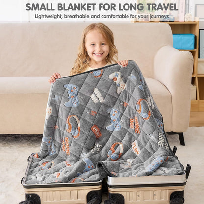 yescool Weighted Lap Pad 2 Pounds Weighted Lap Blanket, Space Plane Small Weighted Blanket, Weighted Throw Blanket Gifts for Travel Indoor Outdoor, 20"x30"