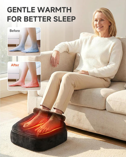 Snailax 2-in-1 Shiatsu Foot and Back Massager with Heat - Kneading Foot Warmer, Electric Feet Massage, Massagers for Back,Leg, Fathers Day Gift for Dad Men Women