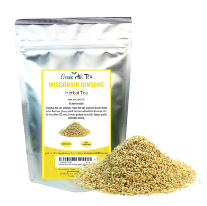 Genuine Wisconsin Ginseng Tea, A Refreshing Favourite beverage for Athletes – 2 Oz Bag