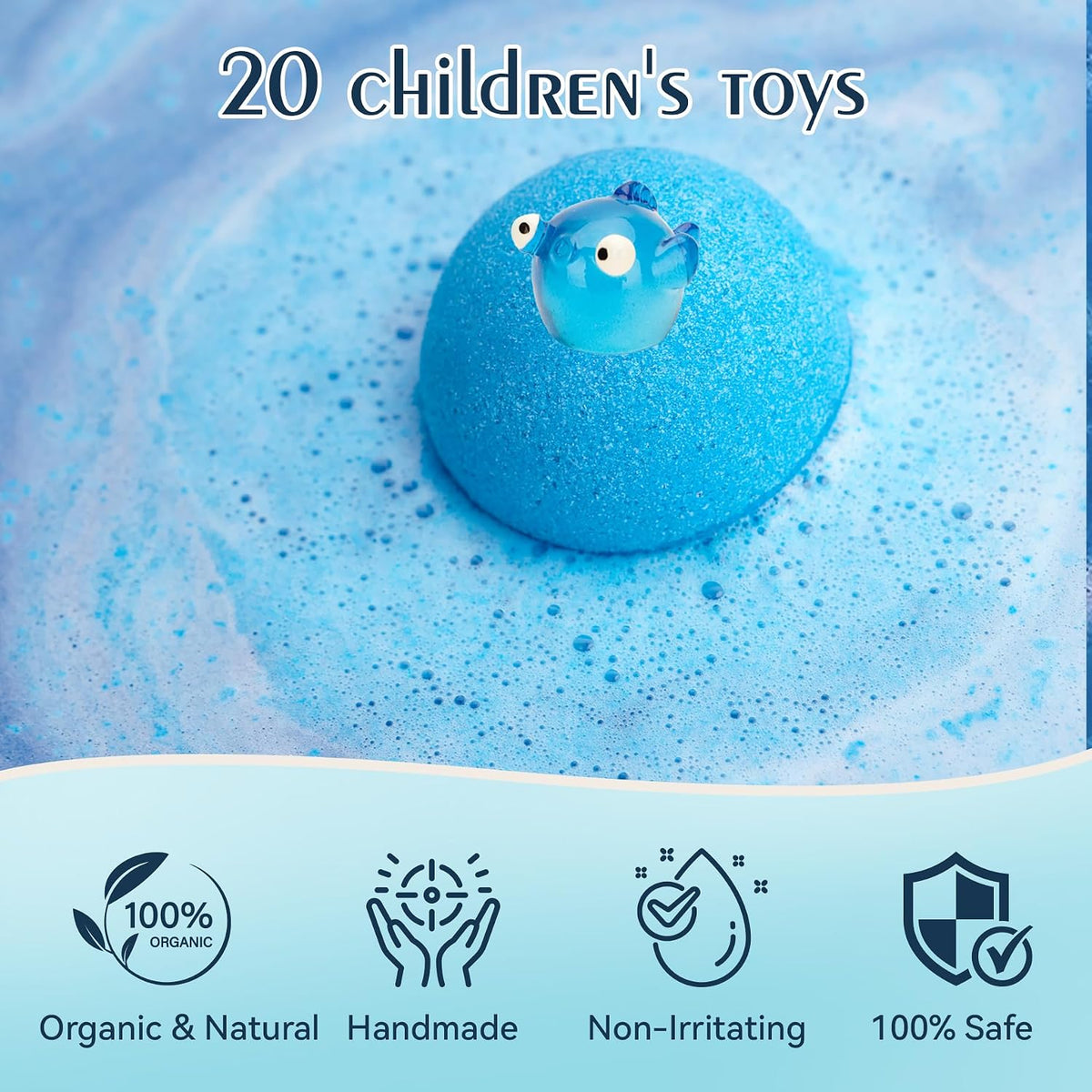 20 Pack Bath Bombs for Kids with Surprise Inside Bubble Bath Toys Organic Natural Bath Bombs Set Easter Basket Stuffers Birthday Christmas Gift for Kids 3 4 5 6 7 8 Years Old Boys Toddlers Girls