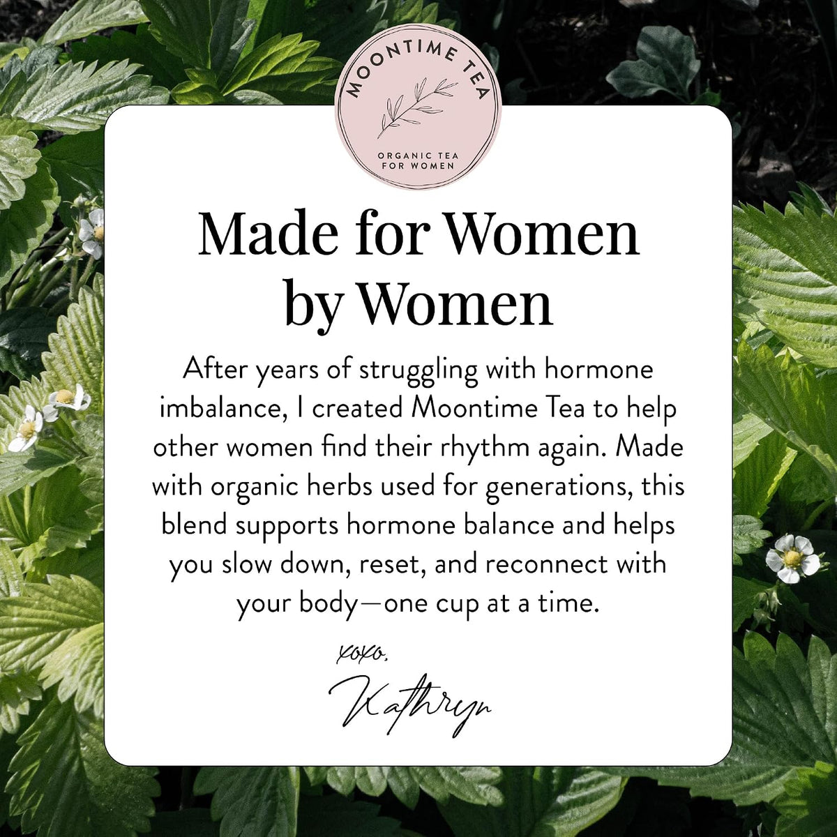 Moontime Tea Organic Fertility Tea for Women TTC | Red Raspberry Leaf, Nettle, Red Clover & Peppermint | Preconception Wellness | USDA Certified | 30 Tea Bags