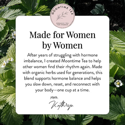 Moontime Tea Organic Fertility Tea for Women TTC | Red Raspberry Leaf, Nettle, Red Clover & Peppermint | Preconception Wellness | USDA Certified | 30 Tea Bags