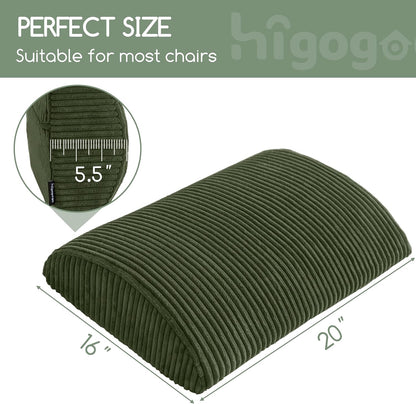 HIGOGOGO Lumbar Support Pillow for Recliner Chair/Accent Chair/Couch, Memory Foam Back Support Cushion for Elderly, Recliner Cushions for Back Rest, Pain Relief, Reading, Washable Cover, Dark Grey