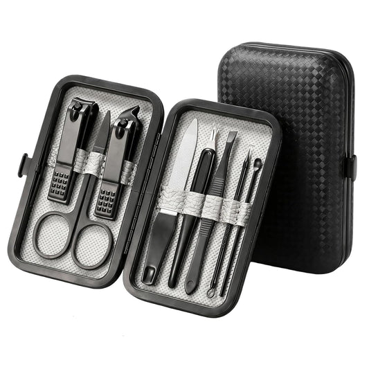 Moreplus Nail Clippers Set, 8 PCS Professional Manicure Set and Pedicure Kit with Travel Case,Stocking Stuffers, Christmas Gift for Men and Women