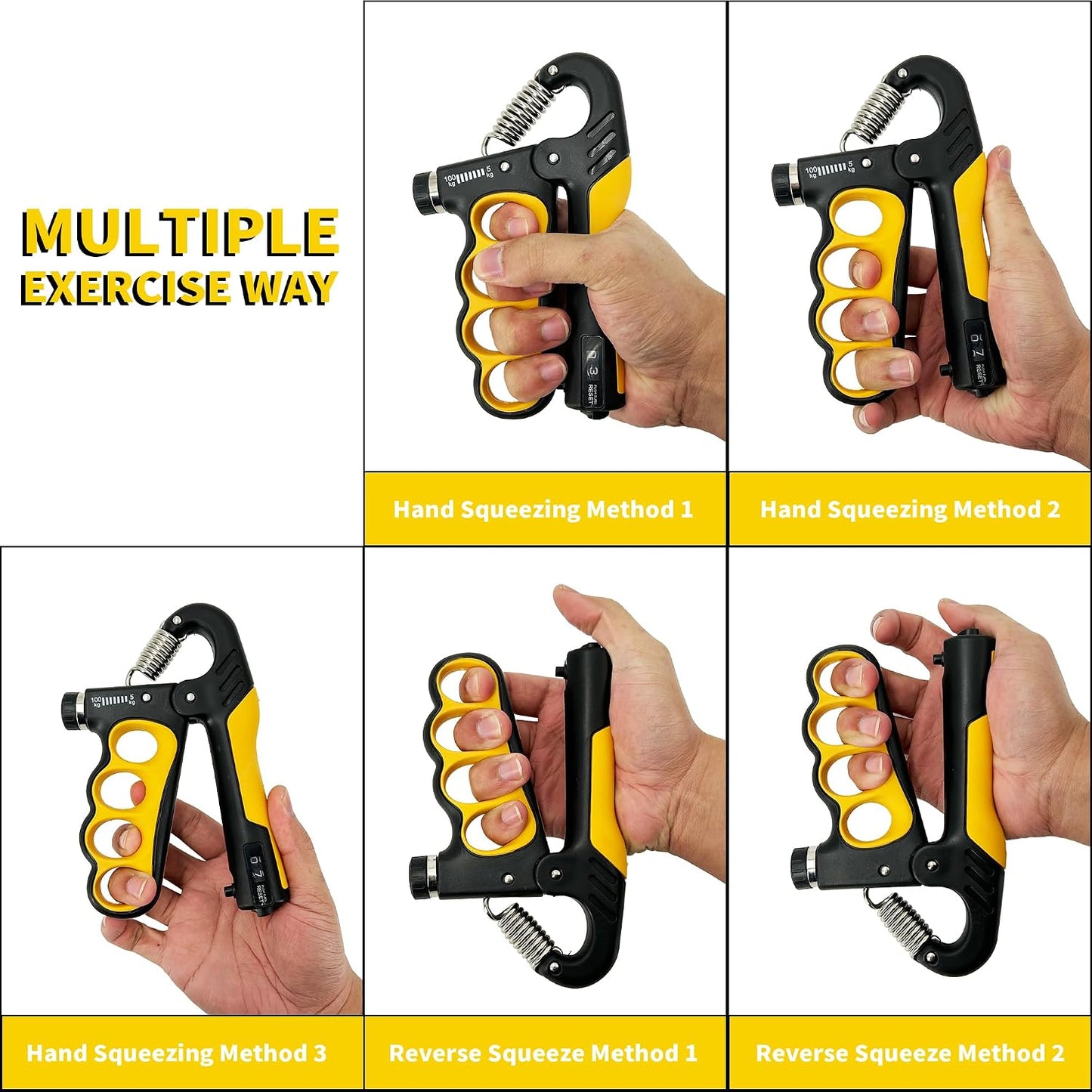 Senston Grip Strength Trainer 2 Pack - Adjustable 11-220Lbs (5-100KG) with Auto Counter, Hand Grip Strengthener, Forearm Exerciser for Athletes, Musicians, Gym, Home, Injury Rehab