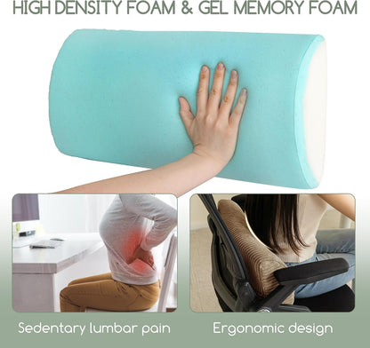 HIGOGOGO Lumbar Support Pillow for Recliner Chair/Accent Chair/Couch, Memory Foam Back Support Cushion for Elderly, Recliner Cushions for Back Rest, Pain Relief, Reading, Washable Cover, Dark Grey