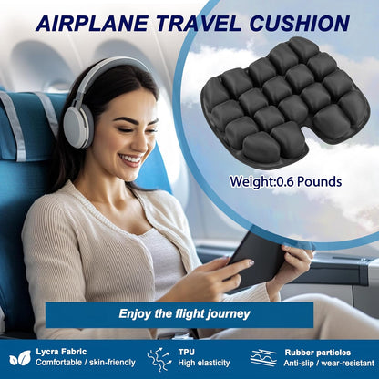 Travel Cushion for Airplane,Portable&Adjustable Air Seat Cushion,Inflatable Cushion for Travel,Coccyx Tailbone Pain Relief Chair Pad