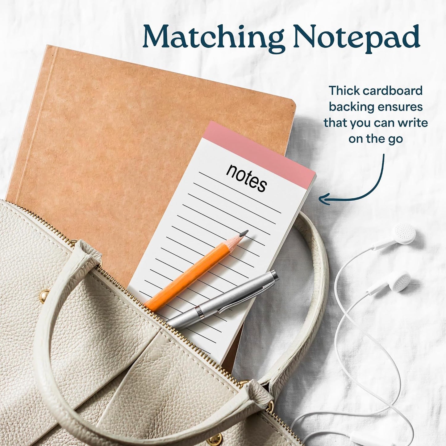 Large Weekly Planning Pad and Matching Notepad, 52 Letter Size Tear-Off Sheets, 8.5” x 11” Undated Weekly Desk Planner Pad, Daily Schedule, Daily To Do List, Notes, Goals For Work and Home