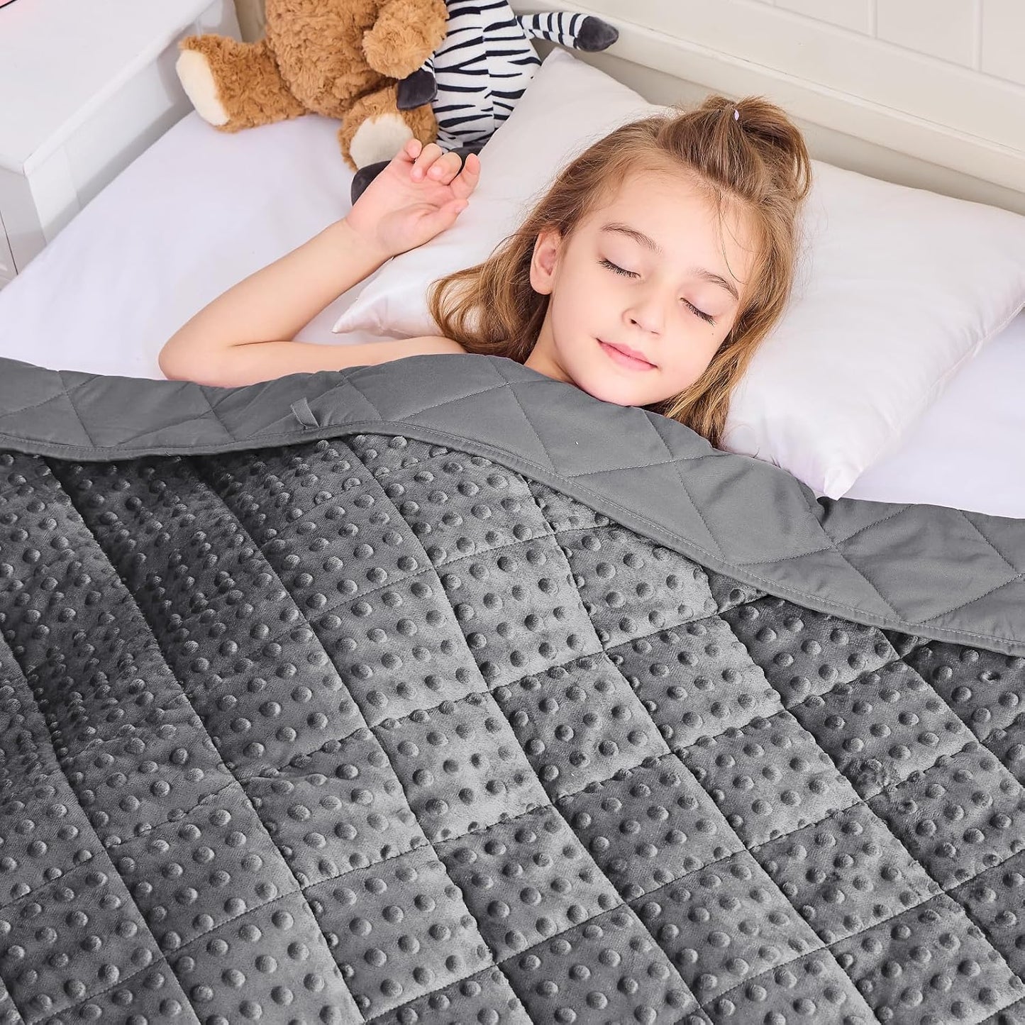 Weighted Lap Blanket for Adults 5lbs, 24"x29" Cooling Heavy Throw Blanket, Portable Travel Weighted Blankets, Soft Small Blankets Gift for Sleeping, Navy Blue