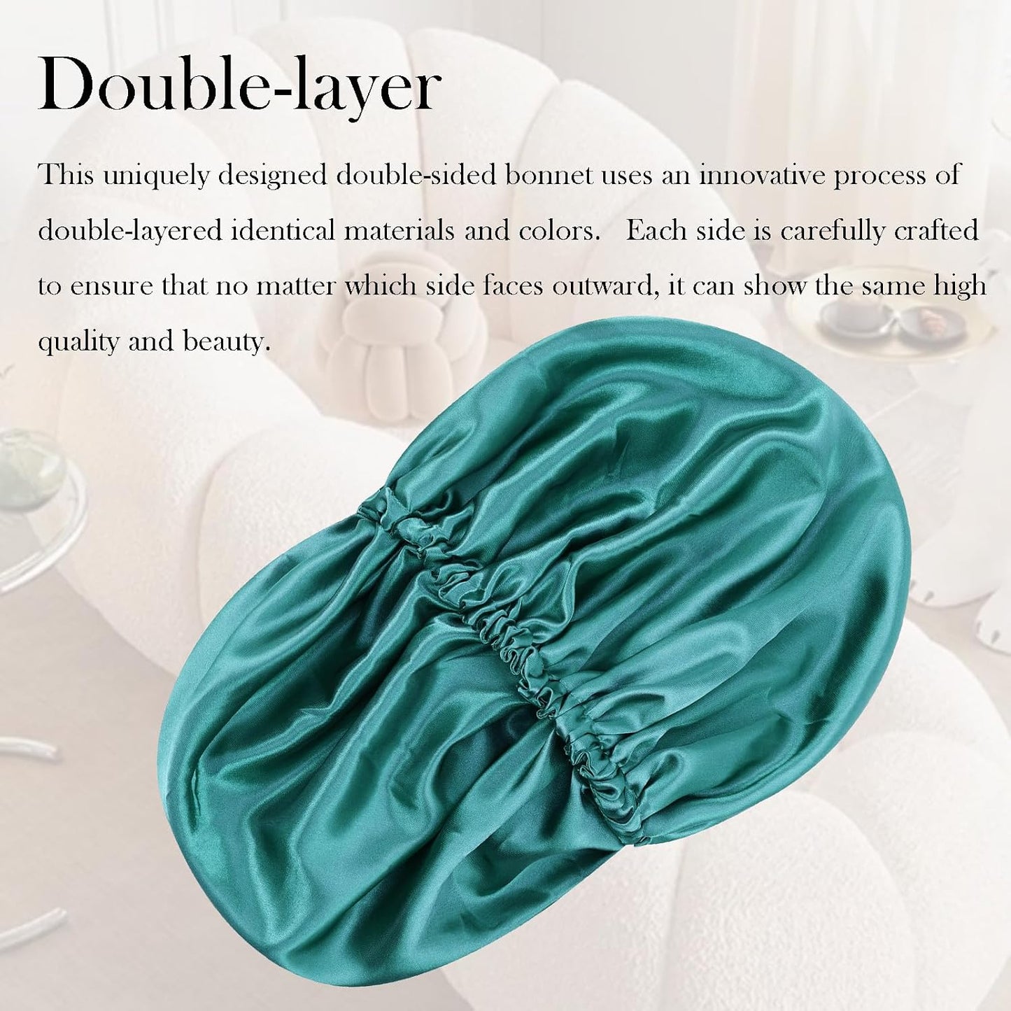 Satin Bonnet Double Layer Silk Bonnet for Sleeping Women for Natural Curly