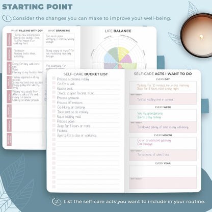 Clever Fox Self-Care Journal – Daily Reflection Notebook – Mental Health & Personal Development Planner, Meditation & Mood Log, A5 (Aquamarine)
