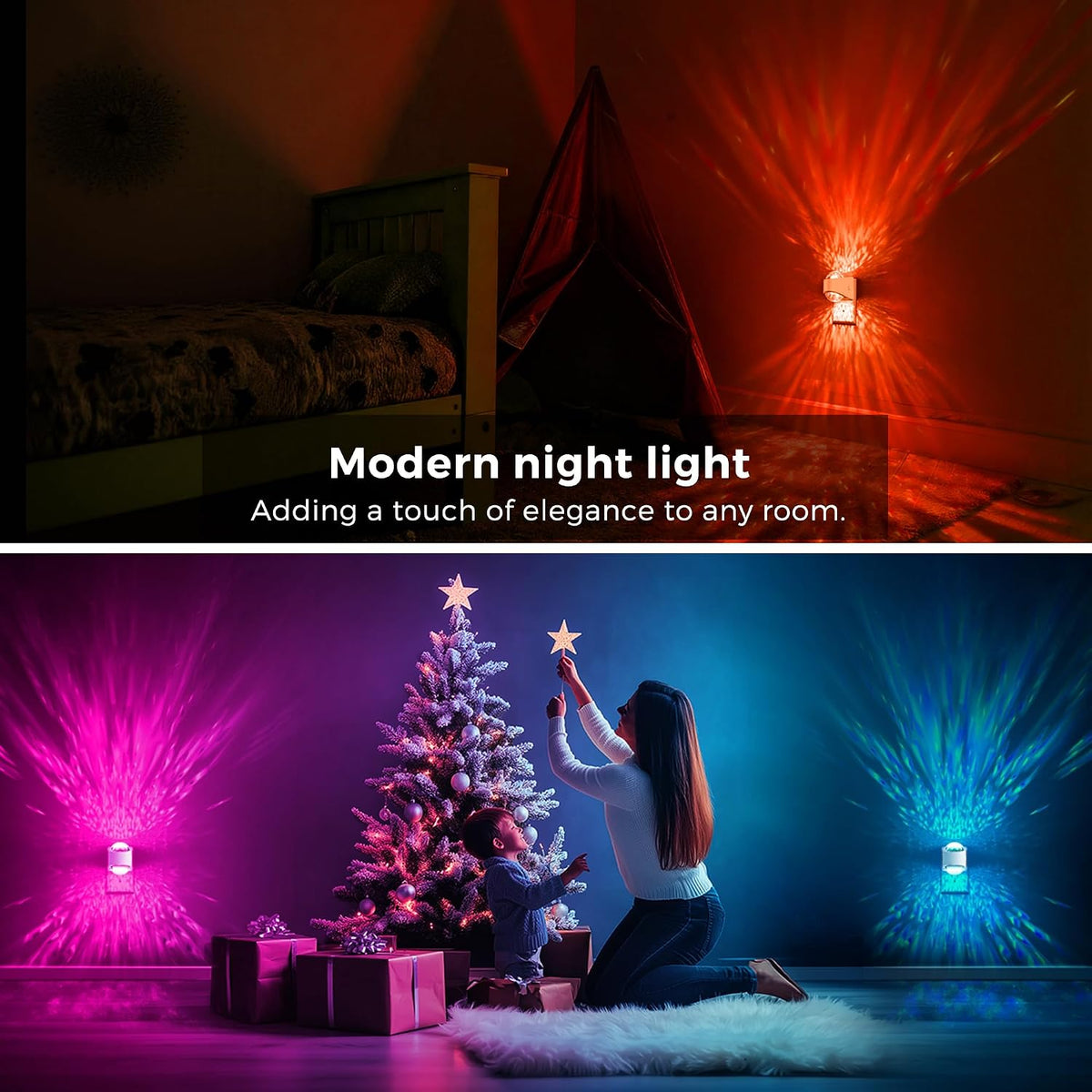 L LOHAS LED Night Light,Projector Night Light with Dusk to Dawn Sensor