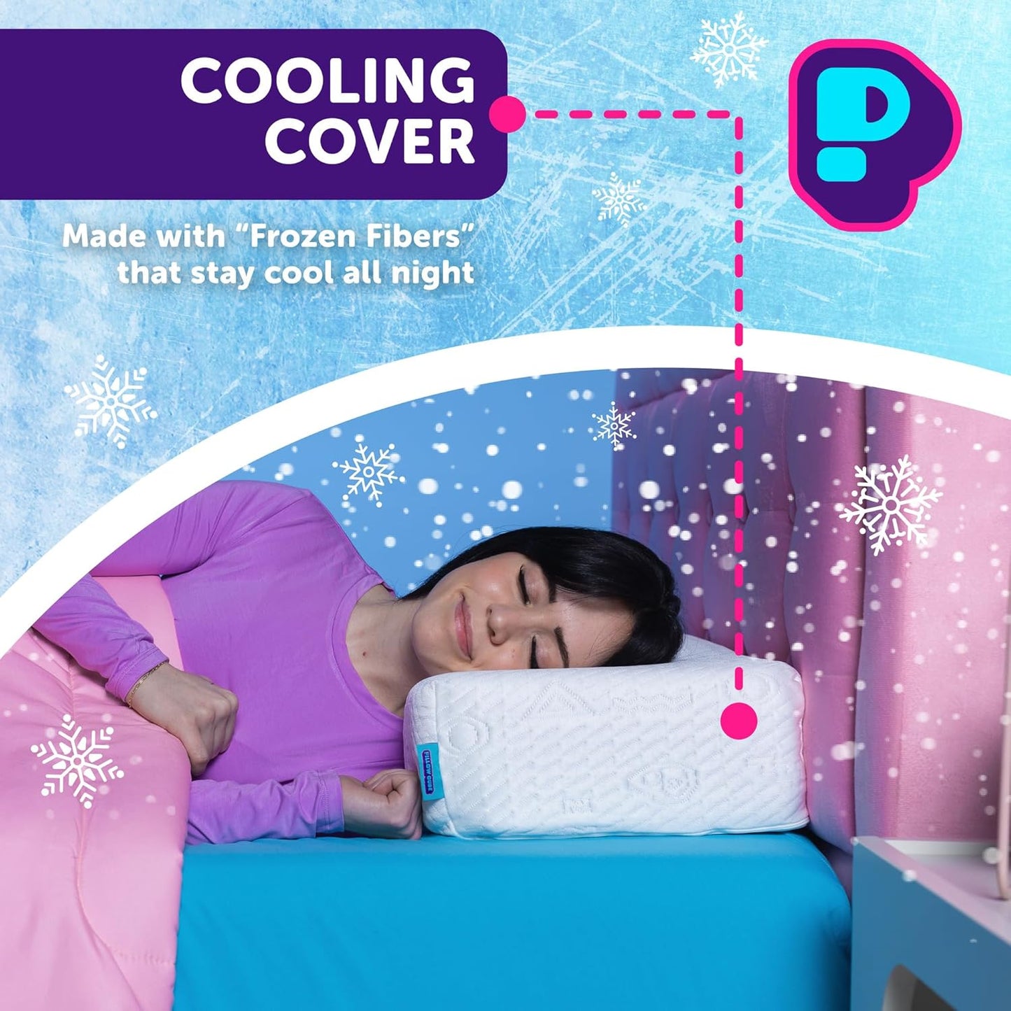 Pillow Cube Ice Cube - 5" Cube Pillows for Side Sleepers, Cooling Memory Foam Pillows for Neck and Shoulder Pain - King, Queen, Twin 24"x12"x5"