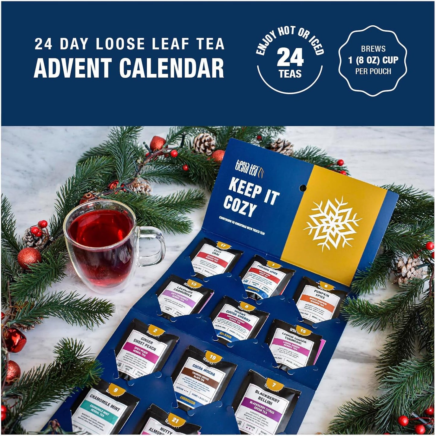 Tiesta Tea 2025 Advent Calendar, 24 Unique Loose Leaf Blends