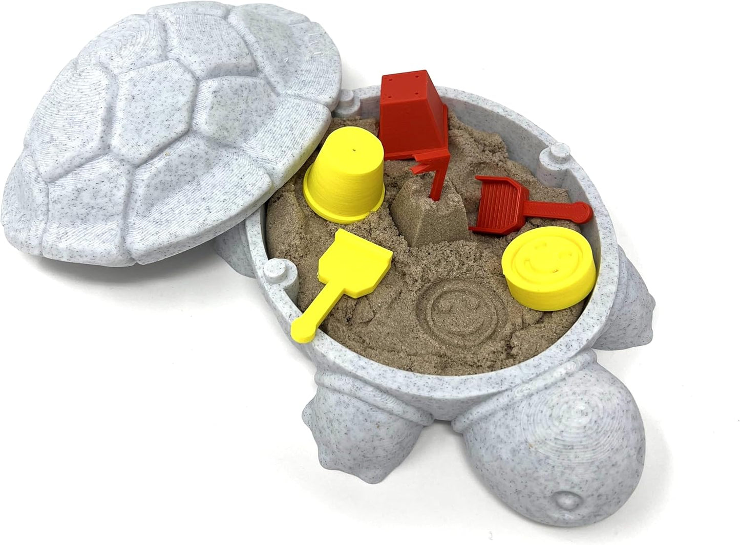 Munnygrubbbers - Mini Desktop Turtle Sand Box - 6 x 6 in - Stress Relief - Made in USA - Includes Moldable Play Sand and Mini Tool - Novelty Gift - Desktop Decor - Zen Garden - (Green)