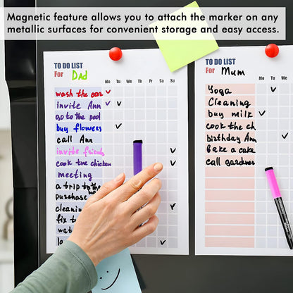 Shuttle Art Magnetic Whiteboard Markers, 20 Pieces Fine Tip and Eraser, Dry Erase Whiteboard Markers, for Writing on Whiteboards, Weekly Planner, Glass for School Office Home