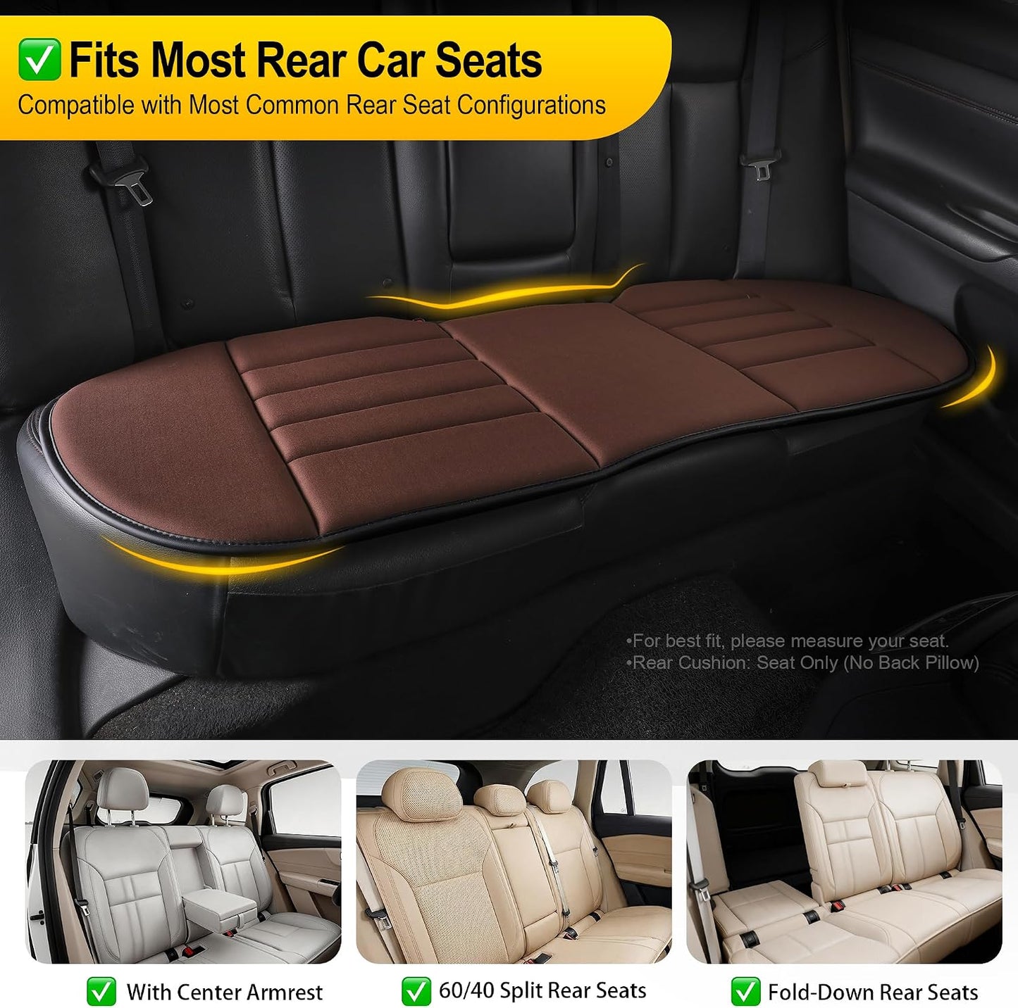 kingphenix Car Seat Cushion with Back Support Pillow: Enhanced Comfort Memory Foam Design for Pain Relief, Ideal for Drivers and Office Use - Ergonomic Lumbar Comfort for Long Sitting - Black