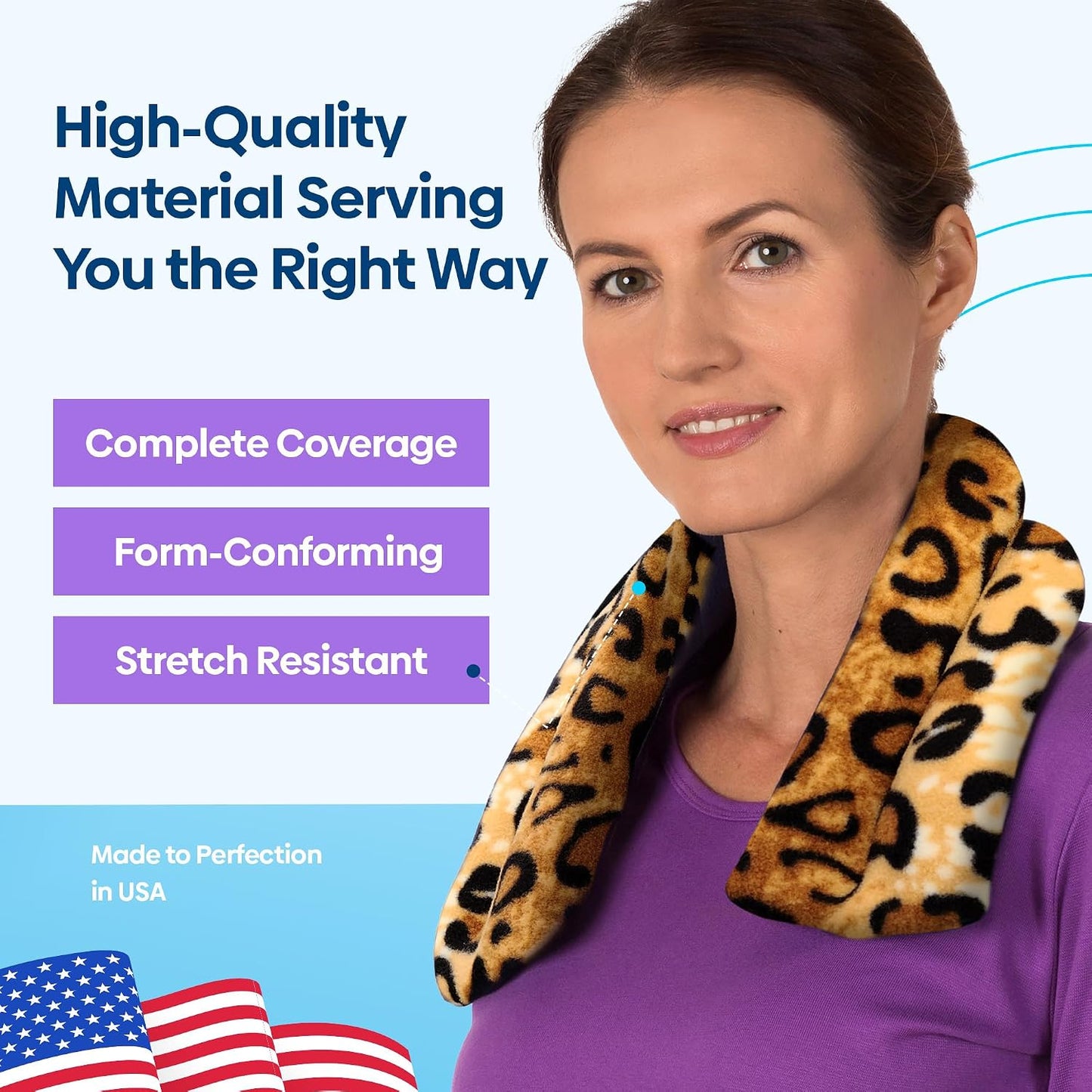 SunnyBay Microwavable Heating Pad for Neck and Shoulder, Heated Neck Wrap, Microwave Heat Pad, Weighted Beanbag Moist Hot or Cold Compress, 2.2 lbs, 26x4 Inches, Navy Blue