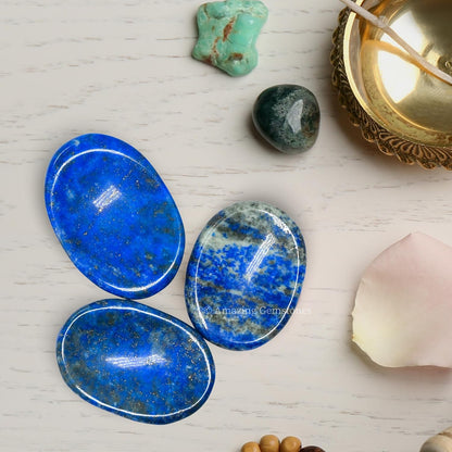 Amazing Gemstone Labradorite Thumb Worry Stone, Anxiety Stone, Healing Crystals - Piedra Crystal Fidget for Gift, Meditation, Calming, Relaxation, Stress Relief - Colors C