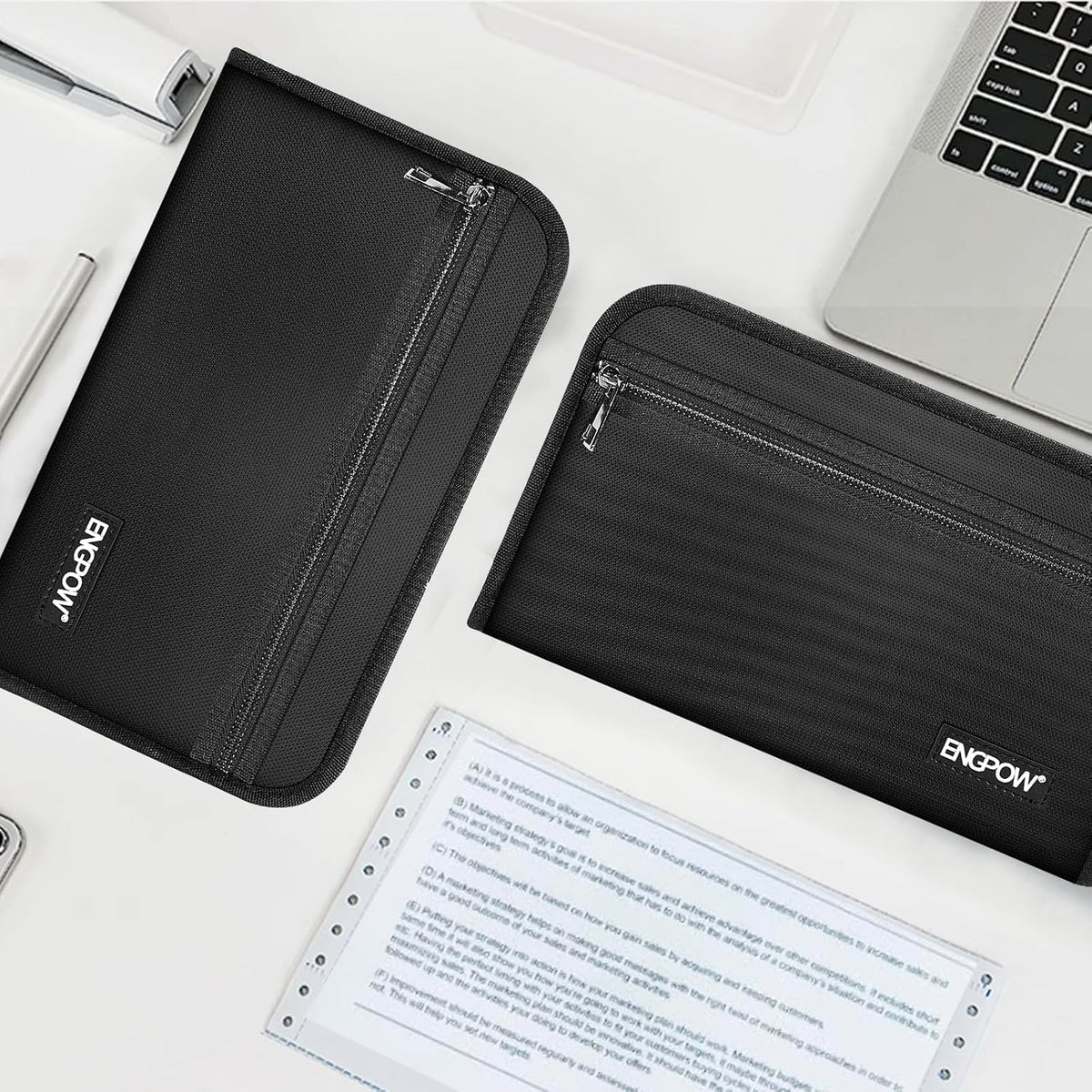 ENGPOW Receipt Coupon Organizer, Fireproof 13 Pockets Accordian Folder