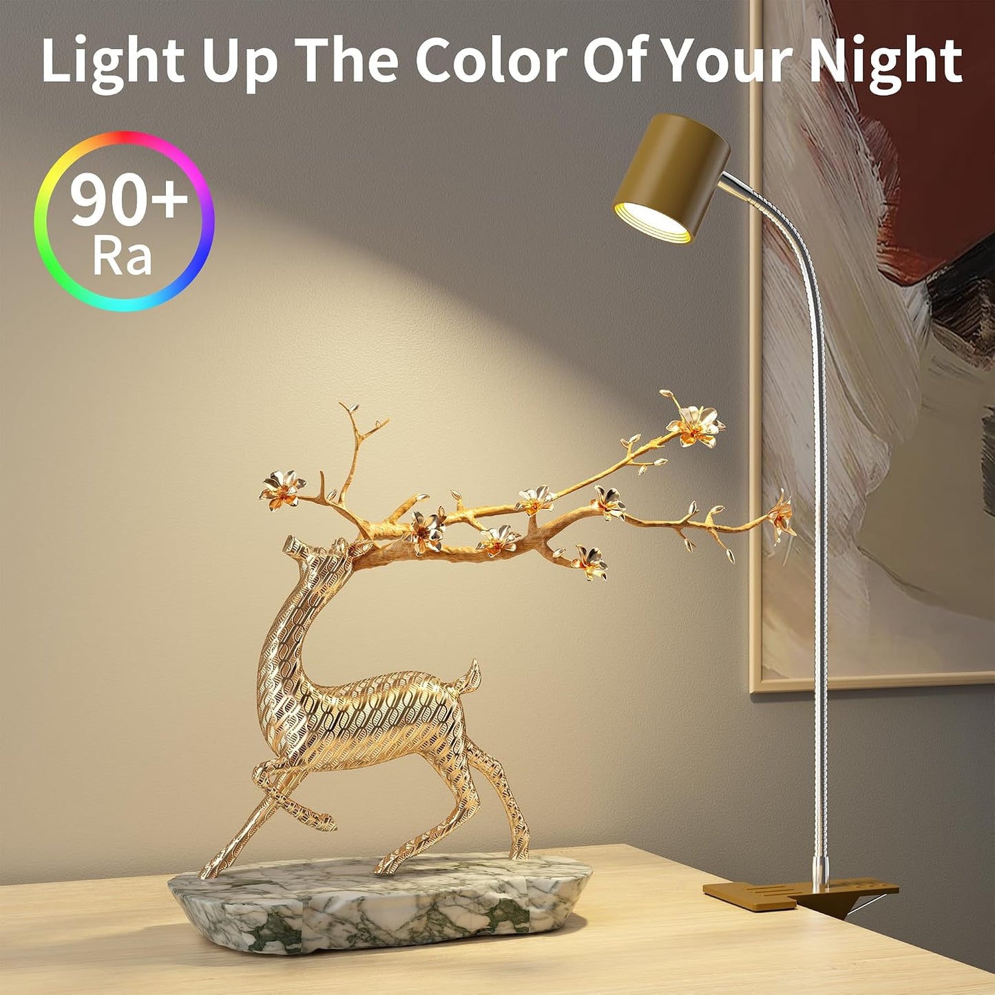 Desk Lamp USB Clip On Light,Book Lights for Reading at Night Clamp Light | 3 Color Modes,10 Brightness Clamp Light,360° Gooseneck LED Reading Light for Books in Bed,Eye-Care for Home Office,Headboards