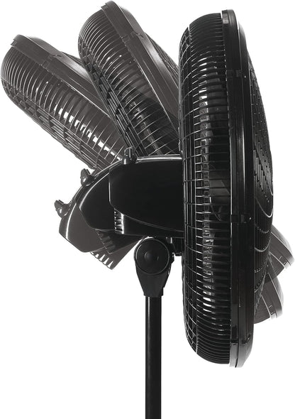 Lasko Pedestal Fan, Oscillating Fan for Bedroom with Adjustable Height and 3 Cooling Speeds, Portable, 18", Black, 1827
