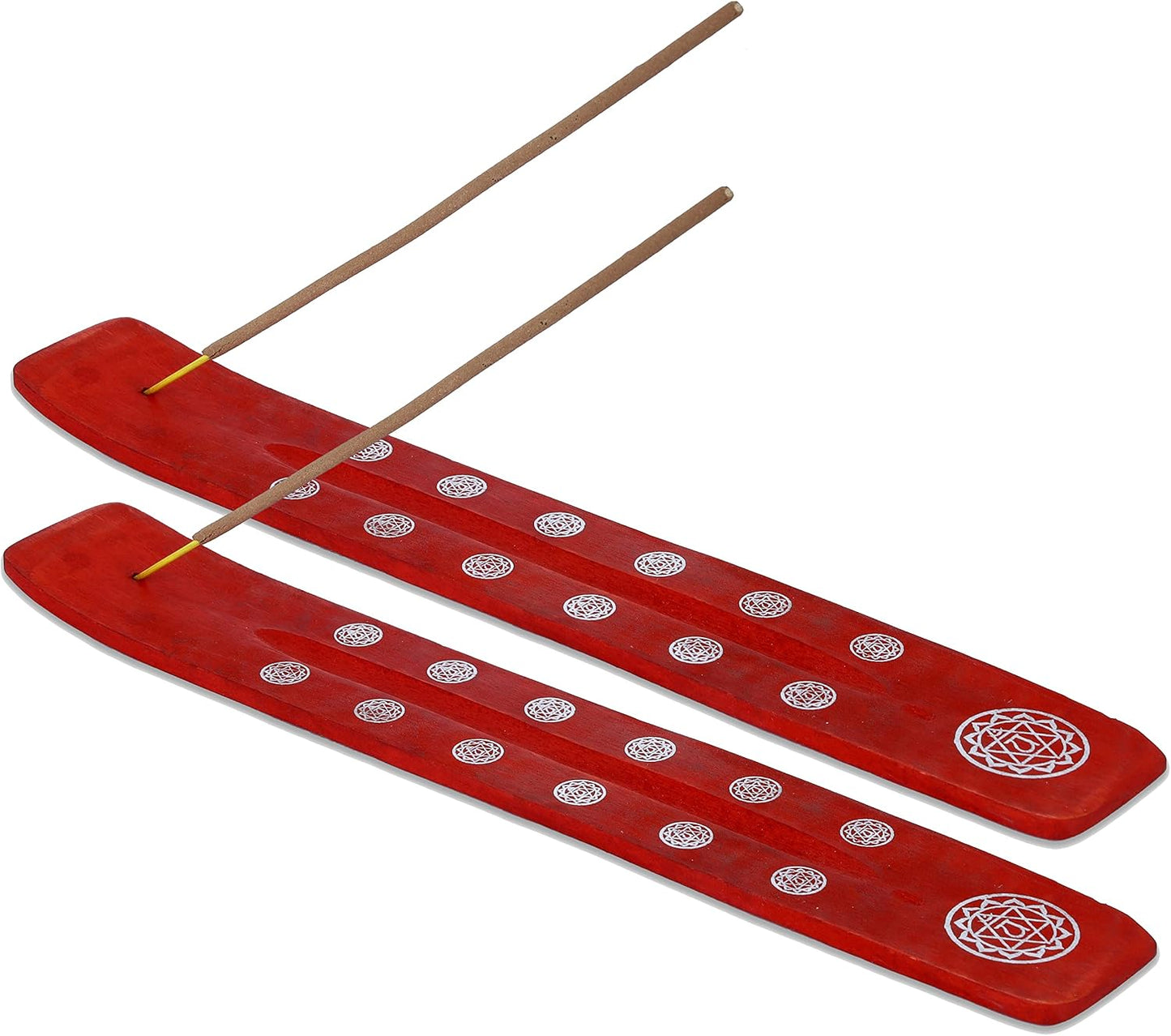 Bless-International Traditional-Handmade-Burner Wooden-Incense-Stick-Holder Ash-Catcher-Stand for-Aromatherapy-Meditation-Yoga (Incense Holder 10 inch(2 pcs))