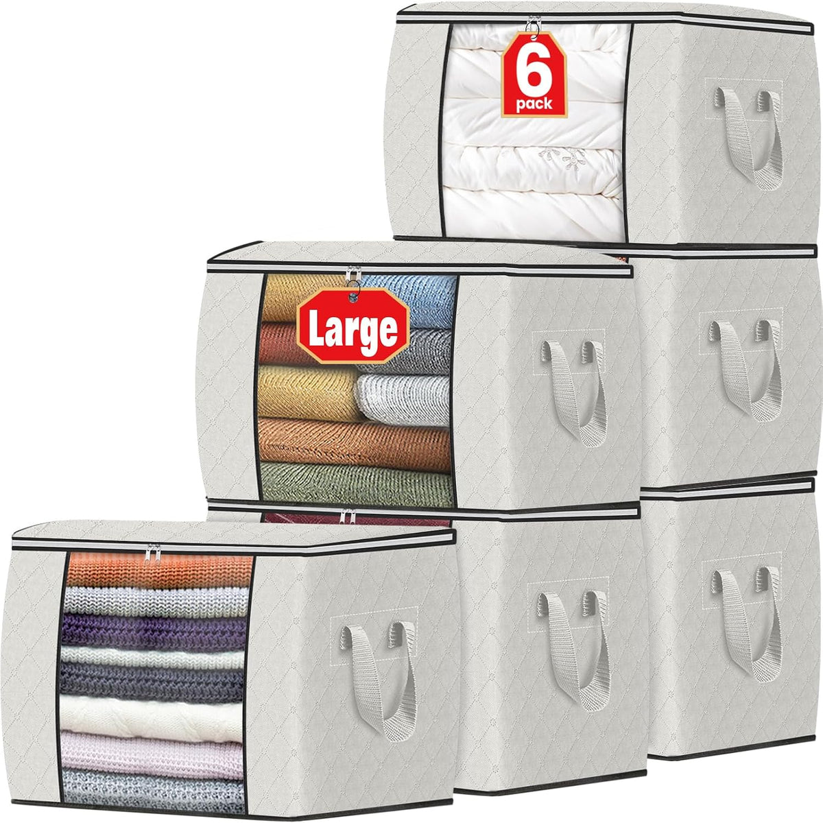 Fab totes Storage Bags for Clothes Blanket Storage Bins with Lids