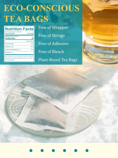 GLDNT Organic White Tea Bags, Mellow & Delicate Taste, Caffeinated, 100ct