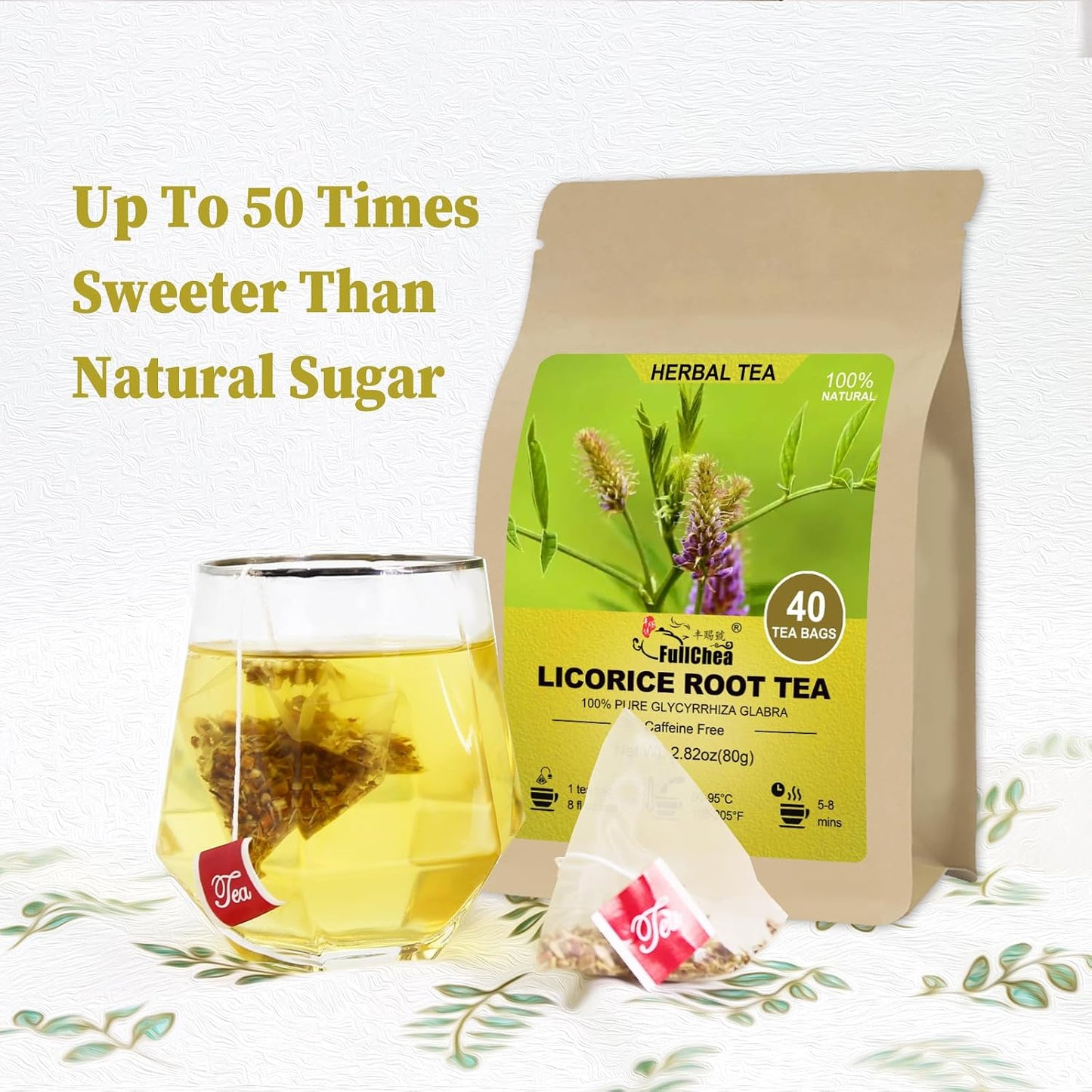 FullChea - Lemon Balm Tea Bags, 100 Count - Pure & Natural Dried Lemon Balm Leaves - Melissa Officinalis - Caffeine-free Herbal Tea for Relaxation - Non-GMO