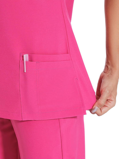 COZYFIT Scrubs for Women Set - Stretch V-Neck Scrub Top & Jogger Pant with 8 Pockets COZY SCRUBS - Colors B