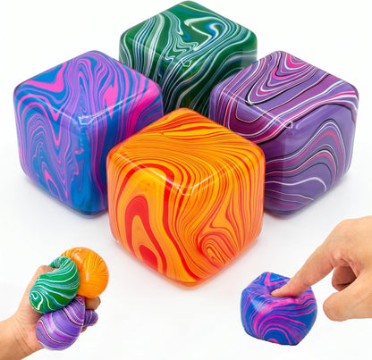 4 Pack Stress Balls Squishy Toys, 2 Inch Stress Relief Squeeze Toys
