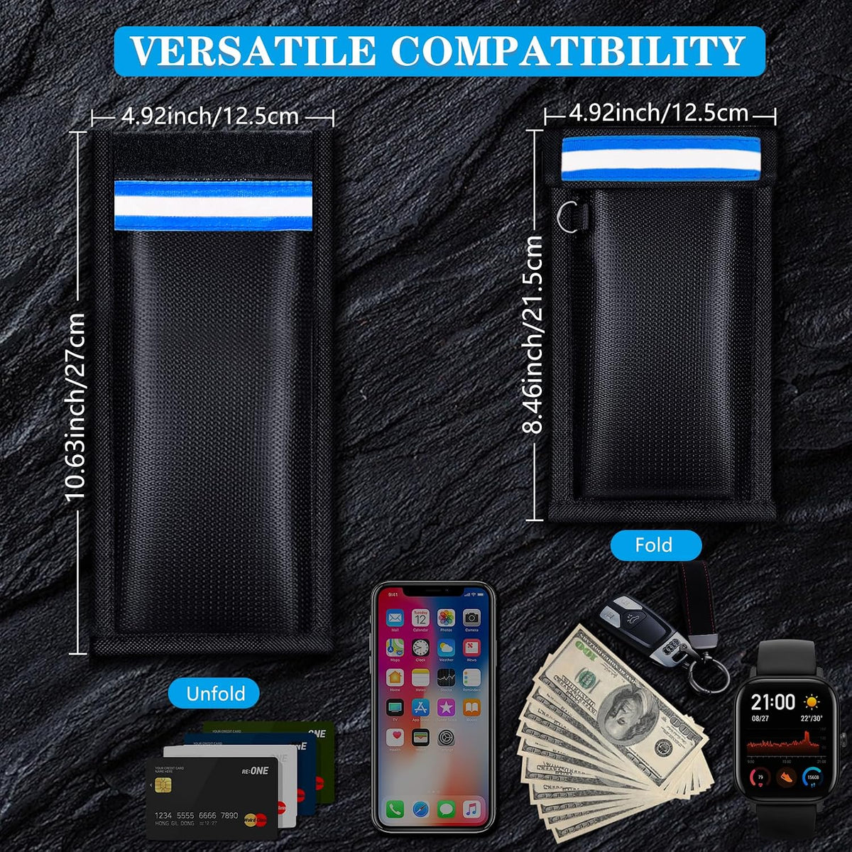 2 Pack Military Grade Faraday Bags for Phones