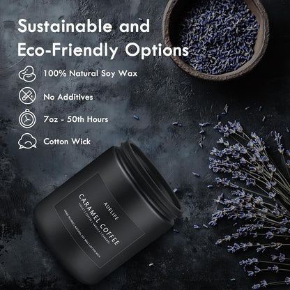 Scented Candles Set | Men Candle Set, Scented Candles for Home, Gifts for Men Aromatherapy Gift Set - 4 Pack Manly Gifts for Dad Fathers Day, Soy Candle of Leather/Smoke & Vanilla/Oak/Lavender