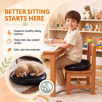 2 Pcs Peanut Ball and Wobble Cushion with Pump Set, Sensory Balance Disc Wiggle Seat for Kids and Adults, Flexible Seating for Exercise Physical, Child Training, Yoga