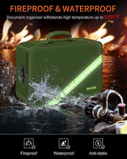Noiposi Fireproof Document Box with Lock 5200℉-8 Layer