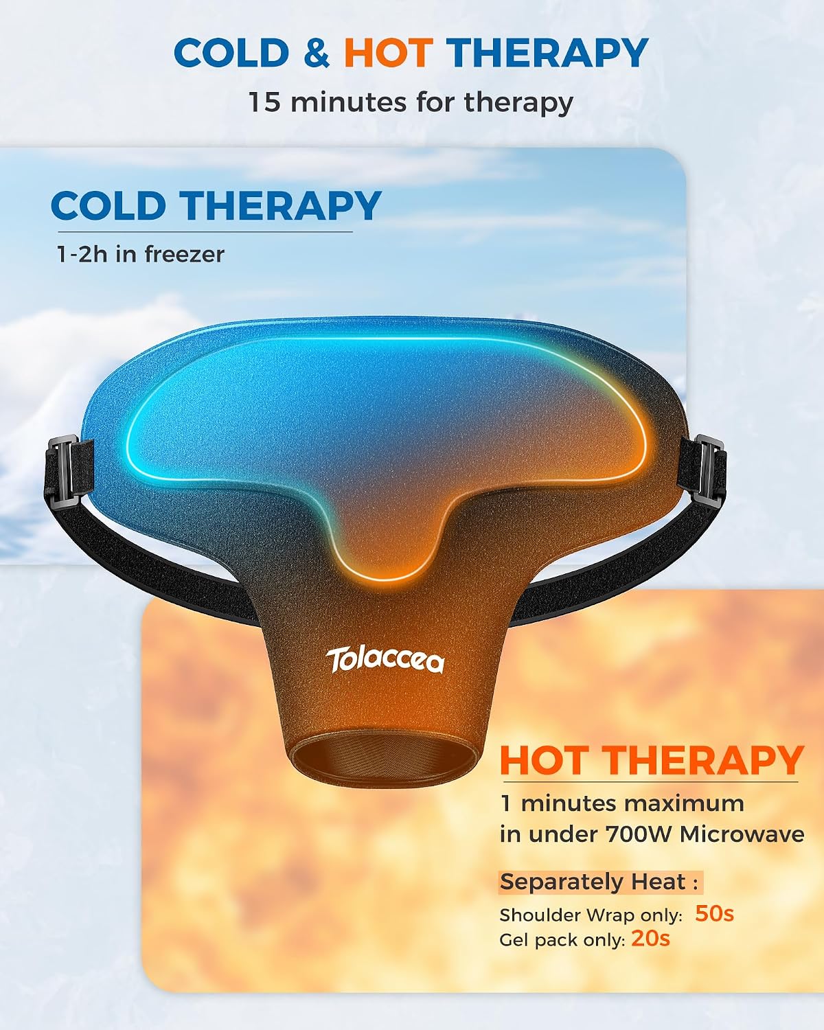 Shoulder Ice Pack Wrap with Triple Coldfocus Expert Gel for Long-Lasting Rotator Cuff Cold Therapy, Shoulder ice Brace Rotator Cuff Cold Therapy for for Pain Relief, Post Recovery (Universal)