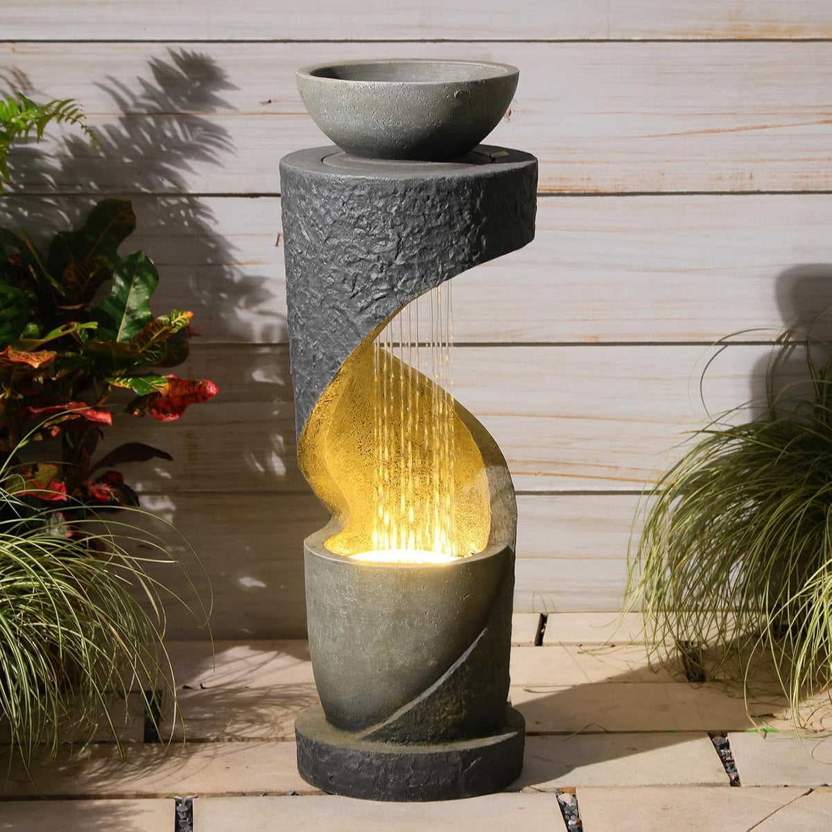 Sunlinua Modern Indoor Tabletop Water Fountain for Office Decor